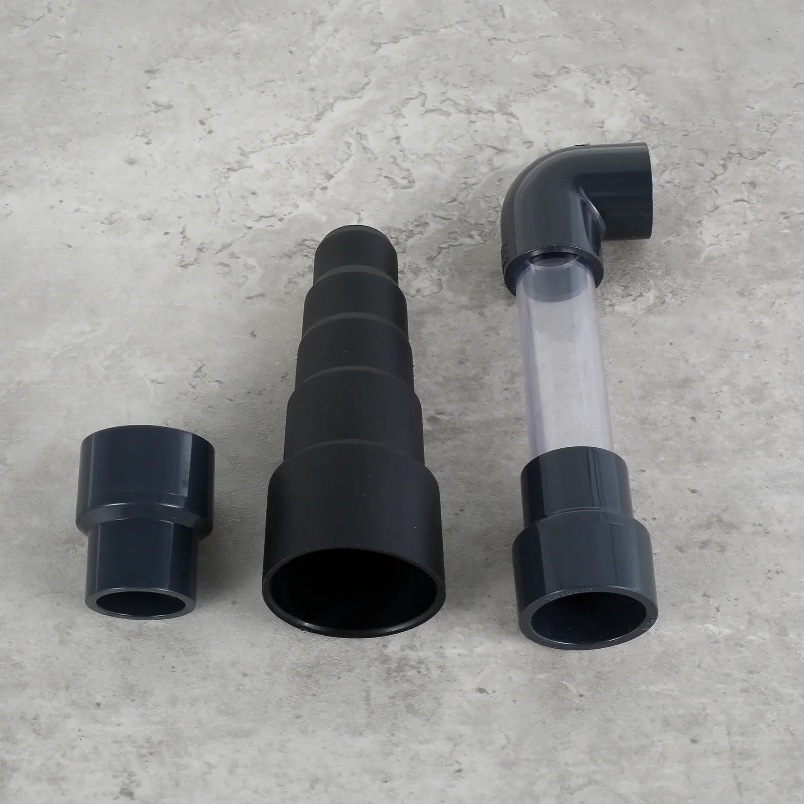 Vacuum Hose To PVC Pipe Adapter, HVAC Drain Line Cleaner Attachment for AC Condensate Drain Cleaning, Black, 2 Pack