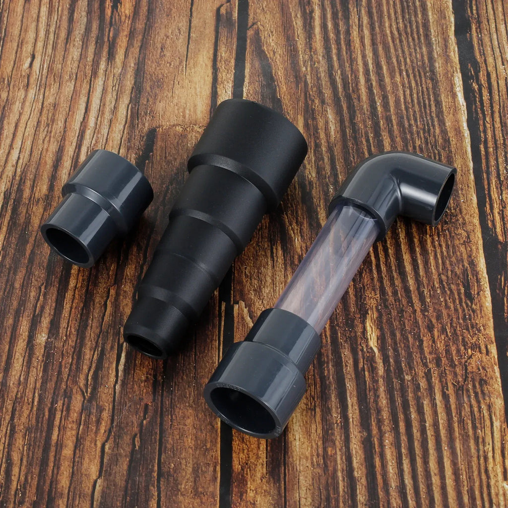 Vacuum Hose To PVC Pipe Adapter, HVAC Drain Line Cleaner Attachment for AC Condensate Drain Cleaning, Black, 2 Pack