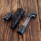 Vacuum Hose To PVC Pipe Adapter, HVAC Drain Line Cleaner Attachment for AC Condensate Drain Cleaning, Black, 2 Pack