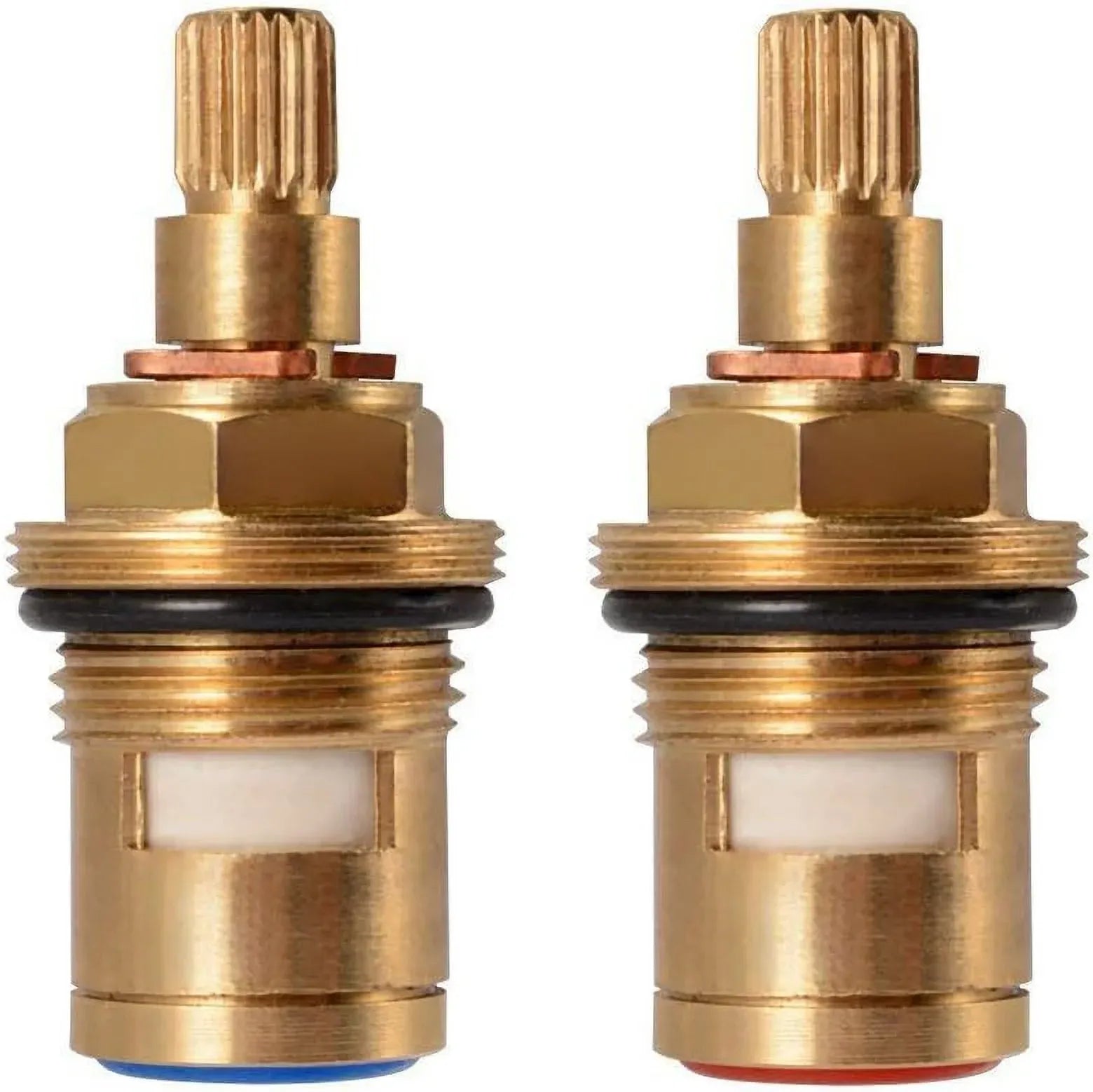 2 Pcs Faucet Ceramic Valve Cartridges Quarter Turn Replacement for Hot and Cold Taps, 1/2 Inch, Replacement Use