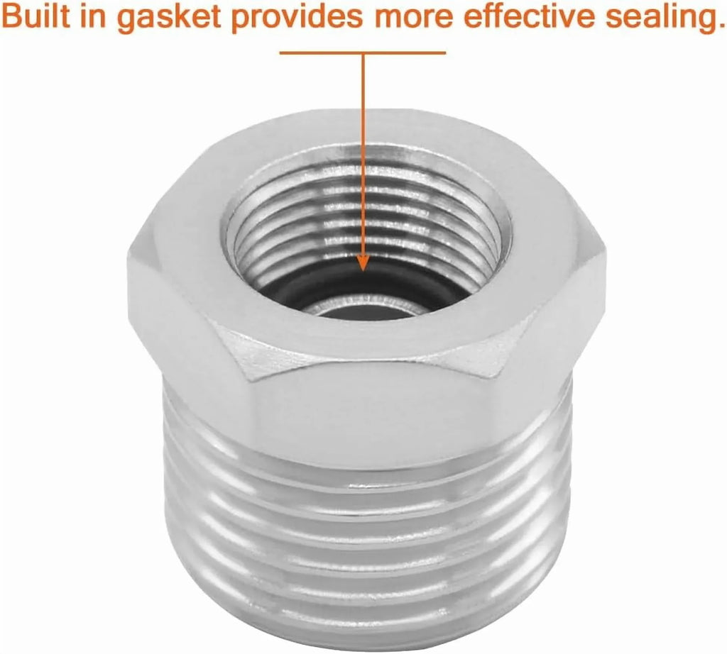 2 Pack Pipe Fitting Reducer Bushing, Nickel Plated Brass, 1/2 G Male to 3/8 Compression Female for Plumbing Connections