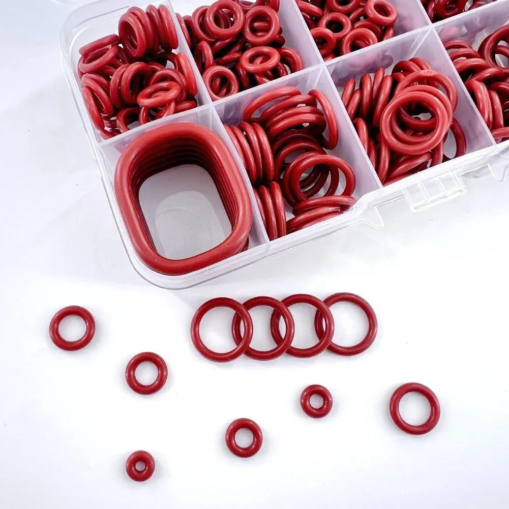 351 Piece Universal O Ring Assortment Kit, Heat and Oil Resistant Silicone Sealing Set for Automotive Plumbing Faucets