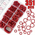 351 Piece Universal O Ring Assortment Kit, Heat and Oil Resistant Silicone Sealing Set for Automotive Plumbing Faucets