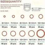 351 Piece Universal O Ring Assortment Kit, Heat and Oil Resistant Silicone Sealing Set for Automotive Plumbing Faucets