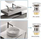 Bathroom Sink Drain Pop Up Assembly with Detachable Strainer Basket, Stainless Steel for Vanity Sink, Brushed Nickel