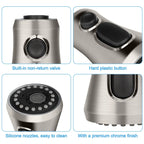 Pull Down Kitchen Faucet Spray Head Replacement, 3 Spray Modes, G1/2 Sink Aerator for Kitchen Sink, Brushed Nickel