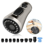 Pull Down Kitchen Faucet Spray Head Replacement, 3 Spray Modes, G1/2 Sink Aerator for Kitchen Sink, Brushed Nickel