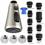 Pull Down Kitchen Faucet Spray Head Replacement, 3 Spray Modes, G1/2 Sink Aerator for Kitchen Sink, Brushed Nickel