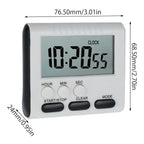 Digital Kitchen Timer with Big LCD Digits, Loud Alarm and Memory Function, Magnetic Backing for Cooking, White