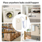 Smart Water Leak Sensor Alarm, 130 dB Leakage Detector Alert System for Home Kitchen Bathroom, White, Daily Comfort Use