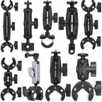 Motorcycle Bicycle Double Clamp Mount For Insta360 One X2 X3 X4 GoPro 12 11 10 SJCAM Selfie Stick Monopod Mount Handlebar Stand Type E