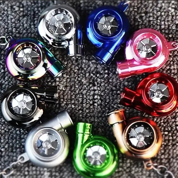 Long Lasting Premium Electric Mini Turbo Turbo Keychain Spinning Turbine Key Multicolor one size, Made of Metal