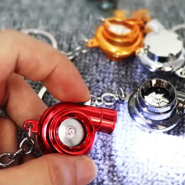 Long Lasting Premium Electric Mini Turbo Turbo Keychain Spinning Turbine Key Multicolor one size, Made of Metal
