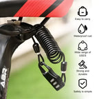 Reliable Professional Helmet Lock Portable Steel Cable Lock 3-Digit Password Combination, Black Color, Great Value