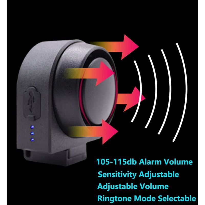 Anti-theft alarm, smart alarm with wireless remote control, waterproof vibration smart alarm, for bicycle/motorcycle/electric vehicle/scooter