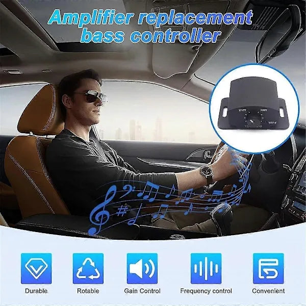Amplifier Replacement Bass Knob Control Remote 6Pin Subwoofer Remote Volume Adjustment Knob for Speaker, ABS material, Black Color