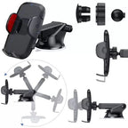 Mobile Holder / Car Holder / Car Holder - Suction Cup 230, Plastic material, dashboard mounting, stable phone or GPS support