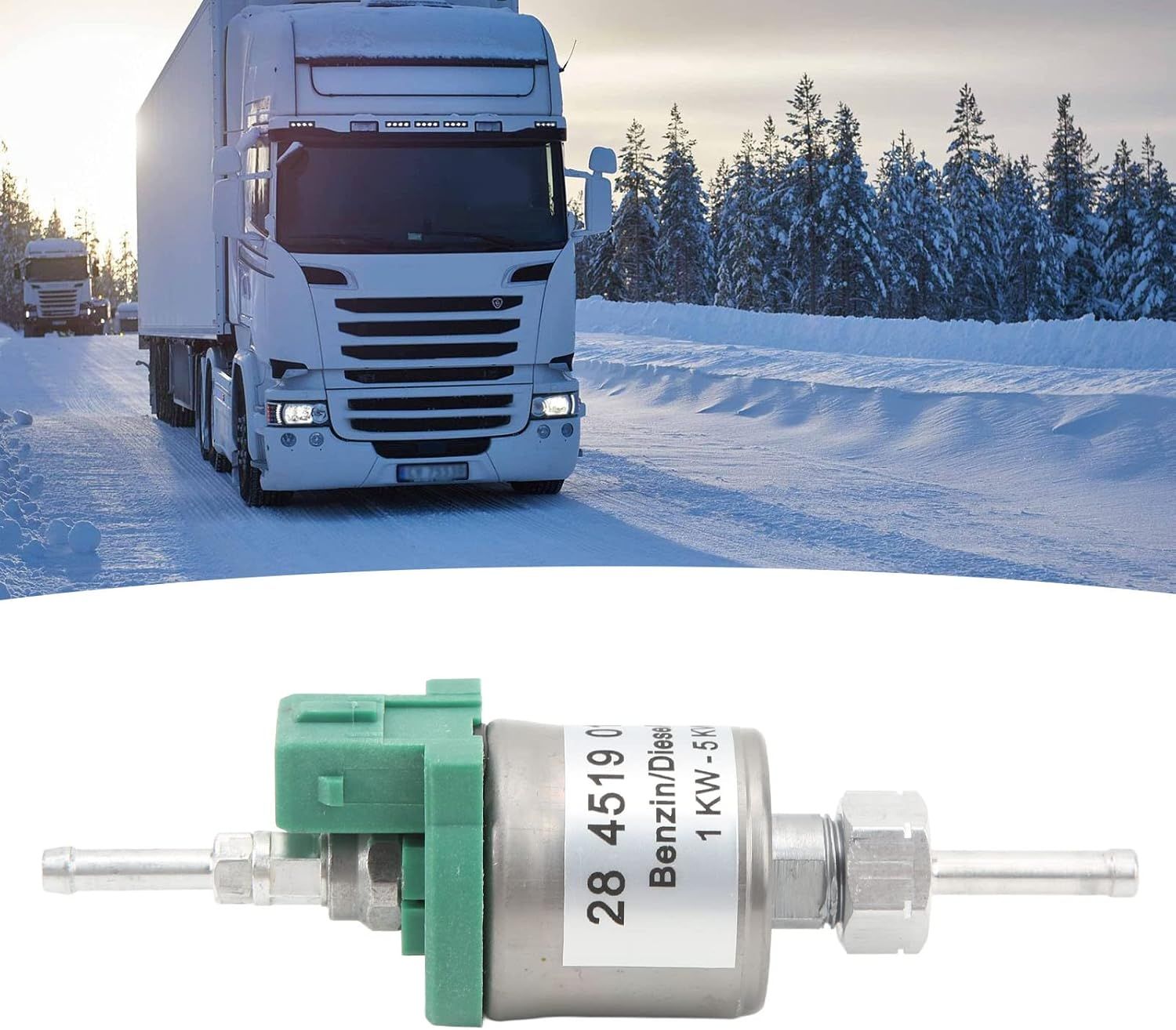 Fuel Pump, 12V Diesel Heater Fuel Pump 1-5KW 28ml Low Noise Strong Seal for Eberspacher Airtronic D2 D4, Stainless Steel + ABS material