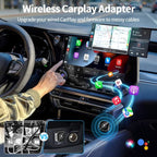 2-in-1 Wireless CarPlay Adapter Android Auto Wireless Adapter Smart Mini Box USB Dongle Plug and Play WiFi Quick Connection