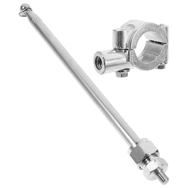 Motorcycle Flagpole Handlebar Mount Flagpole Holder Bike Accessories, Aluminum Alloy material, dashboard mounting, Silver Color