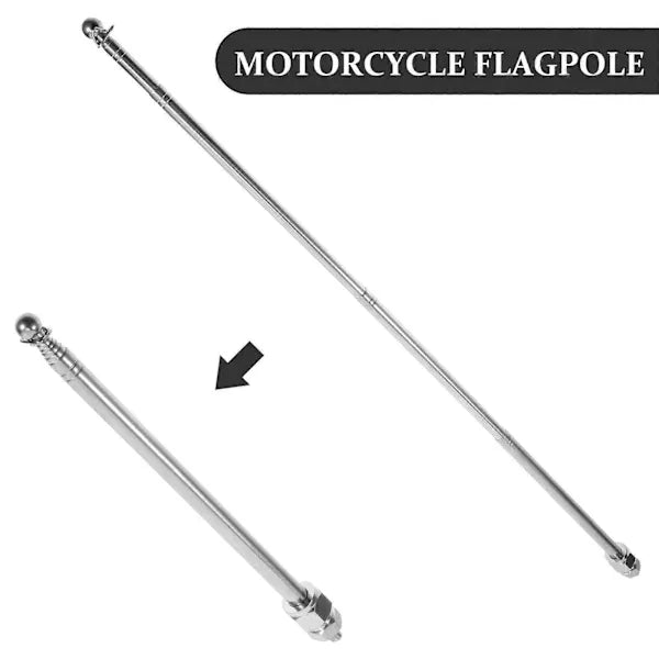 Motorcycle Flagpole Handlebar Mount Flagpole Holder Bike Accessories, Aluminum Alloy material, dashboard mounting, Silver Color