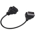 Diagnostic Cable, 14 Pin to 16 Pin OBD2 Adapter Connector Diagnostic Cable for Nissan, Plastic + Metal material, Black Color