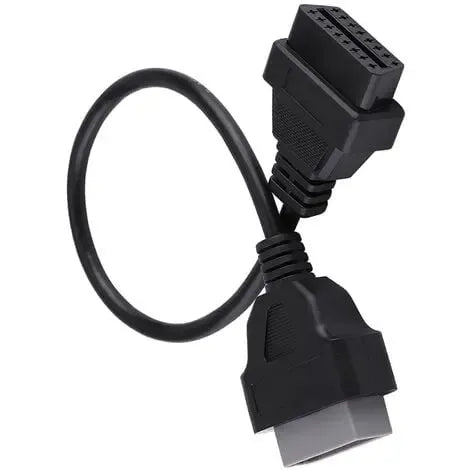 Diagnostic Cable, 14 Pin to 16 Pin OBD2 Adapter Connector Diagnostic Cable for Nissan, Plastic + Metal material, Black Color