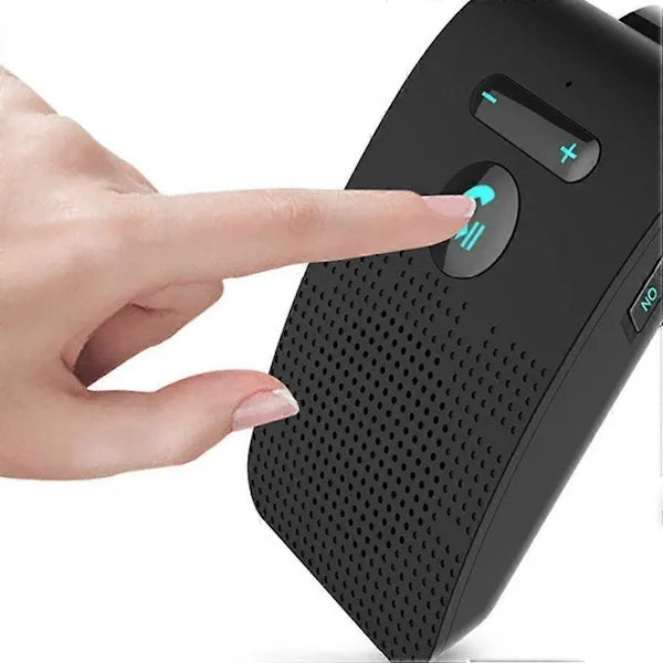 Bluetooth Handsfree Car Kit 5.0 Sun Visor Clip Wireless Audio Receiver Speakerphone Loud Speaker Music Player Dual Microphone black, Black Color