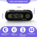 2-in-1 Digital Car Clock with Thermometer compatible with Dashboard, Pack, automotive replacement use, vehicle maintenance accessory, Blue Color