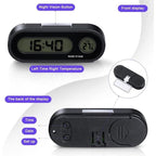 2-in-1 Digital Car Clock with Thermometer compatible with Dashboard, Pack, automotive replacement use, vehicle maintenance accessory, Blue Color