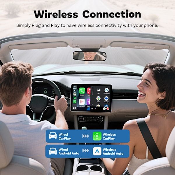 Ottocast Mini Cube Wireless CarPlay Adapter Android Auto Car Connection Box CP88-M, Aluminum Alloy material, wireless audio upgrade