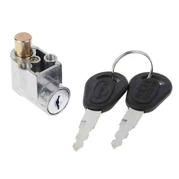 Battery Lock Cover with 2 Keys E-bike Power Switch, Rubber + Metal material, automotive replacement use, Black/Silver Color Options
