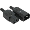 1 pair AC250V 10A IEC C14 male C13 female, 3 pin terminals Inline adapter contact power socket, Copper material