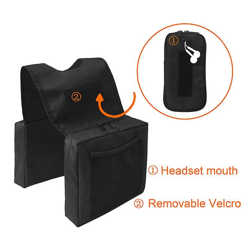 Atv Utv Motorcycle Atv Tank Saddle Bag With Waterproof Phone Storeage Bag Storage Pack Luggage Bag, dashboard mounting, Black Color