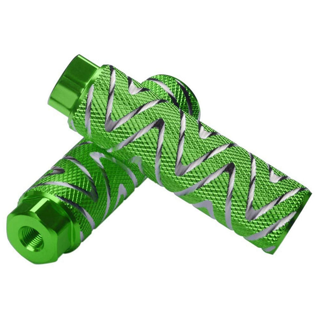 4 pcs Aluminum Alloy Bike Pegs Bmx Pedals Fit 3/8 Inch Axles Bicycle Back Pedals, automotive replacement use, Green Color