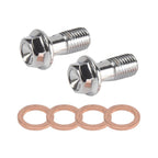 Motorcycle Stainless Steel M10 X 1.25 Banjo Bolts Brake Master Cylinder Screw Hose Hydraulic Clutch Caliper Bolt, Stainless Steel + Copper material