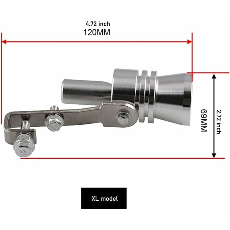 Universal Car Turbo Whistle Simulator, Aluminum Exhaust Whistle, Compatible with 56-85mm Pipe Diameter, Aluminum Alloy material