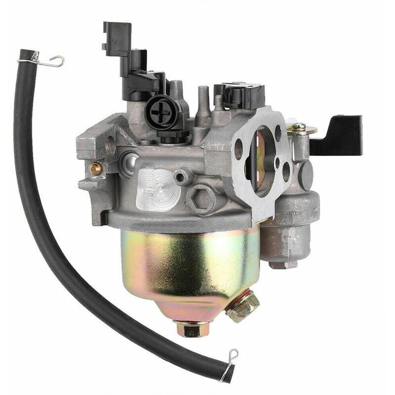 Carburetor with Fuel Hose Gasket, Compatible with Honda GX160 GX168F GX200 5.5HP 6.5HP, Plastic + Metal material, Silver Color