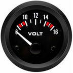 Universal 12V Voltmeter Gauge 52mm/2in (8-16V) for Car, Compatible with Most Vehicles, Aluminum Alloy material, Black/White Color Options