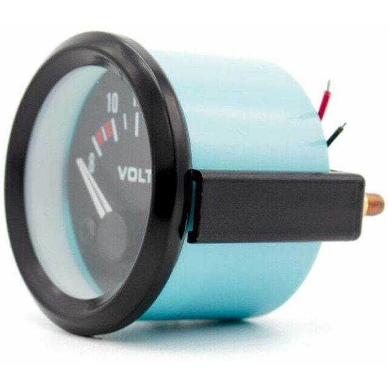 Universal 12V Voltmeter Gauge 52mm/2in (8-16V) for Car, Compatible with Most Vehicles, Aluminum Alloy material, Black/White Color Options