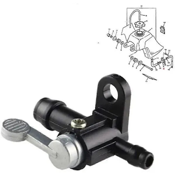 Fuel Tap Fits Yamaha Pw 50 Piwi 50cc Peewee Fuel Gas Tank Switch Fits Yamaha Pw50 Peewee Piwi 50 Dirt Bike, Aluminum Alloy + PC material