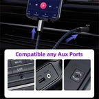 Braided Nylon USB C & Lightning to 3.5mm Jack Audio Adapter Aux Cable, wireless audio upgrade, vehicle stereo use