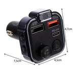 Bluetooth FM Transmitter & Charger 20w - For the car - Car charger, Aluminum + Plastic material, wireless audio upgrade