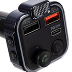 Bluetooth FM Transmitter & Charger 20w - For the car - Car charger, Aluminum + Plastic material, wireless audio upgrade