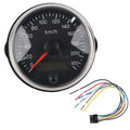 85mm Speedometer LCD Adjustable Waterproof 220KM/H for 12V/24V Car Truck Boat Motor, Stainless Steel + Plastic material, Black/White Color Options