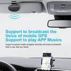 Bluetooth V5.0 Handsfree Car Screen Protector Phone Rechargeable Wireless Music Speakerphone Kit, ABS + Metal material