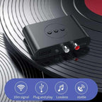 Bluetooth 5.2 Audio Receiver NFC USB Memory RCA 3.5mm Aux USB Stereo Music Wireless Adapter Wireless, Plastic + Metal material, Black Color