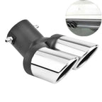 Universal 63mm Stainless Steel Dual Exhaust Pipe for Car, Stainless Steel + Steel material, exhaust sound control, Black/Silver Color Options