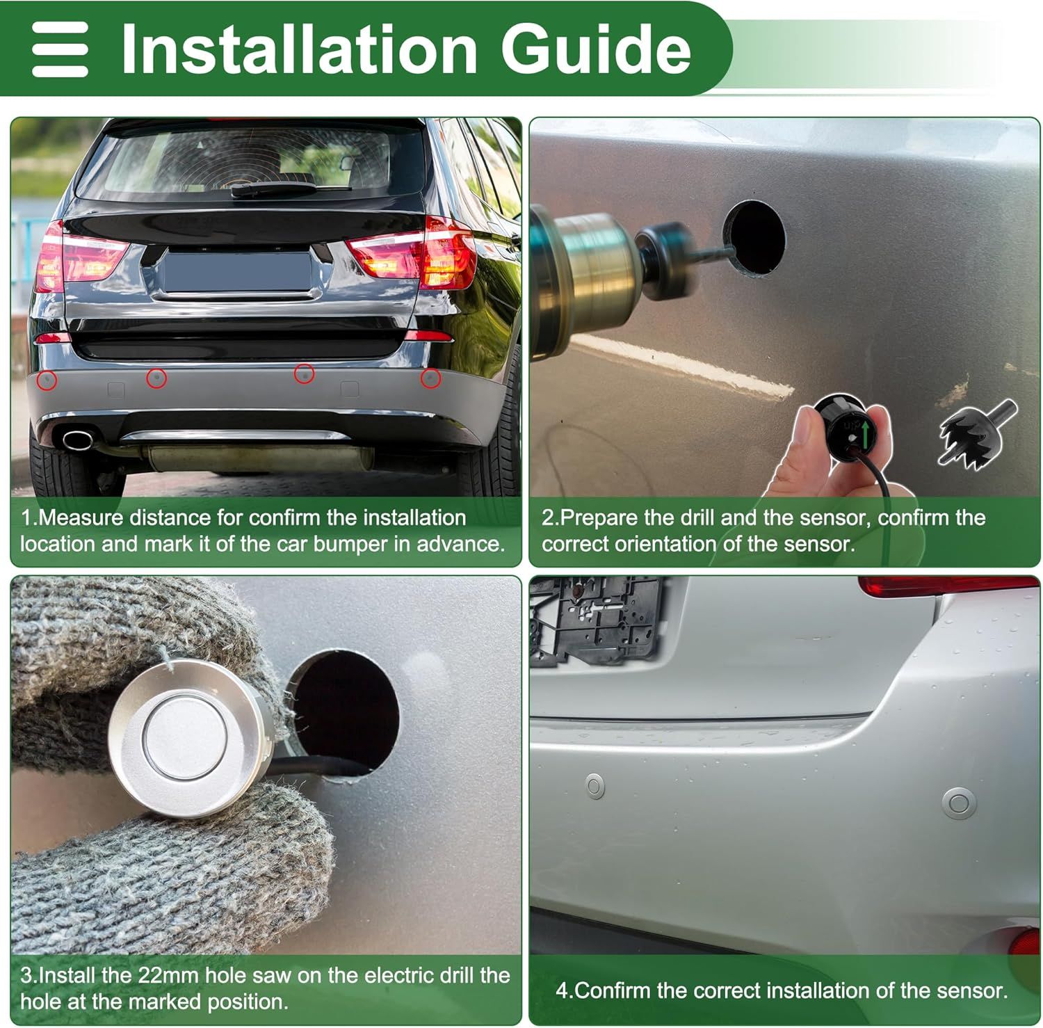 Car reversing sensor, auto parking system reversing radar, automotive replacement use, vehicle maintenance accessory