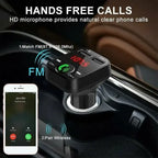 Wireless Bluetooth Car FM Transmitter 2 USB Charger Aux Adapter Handsfree, wireless audio upgrade, vehicle stereo use, Black Color